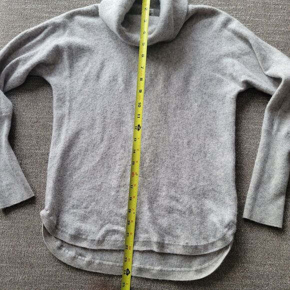 Cashmere Turtle Neck Sweater Max Studio Cream/Gray 100% 2 Ply Tunic Sz Med - Picture 10 of 13
